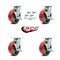 Service Caster 6 Inch Red Poly on Cast Iron Caster Set with Ball Bearings and Brake/Swivel Lock SCC-30CS620-PUB-RS-TLB-BSL-4 - alternate 6